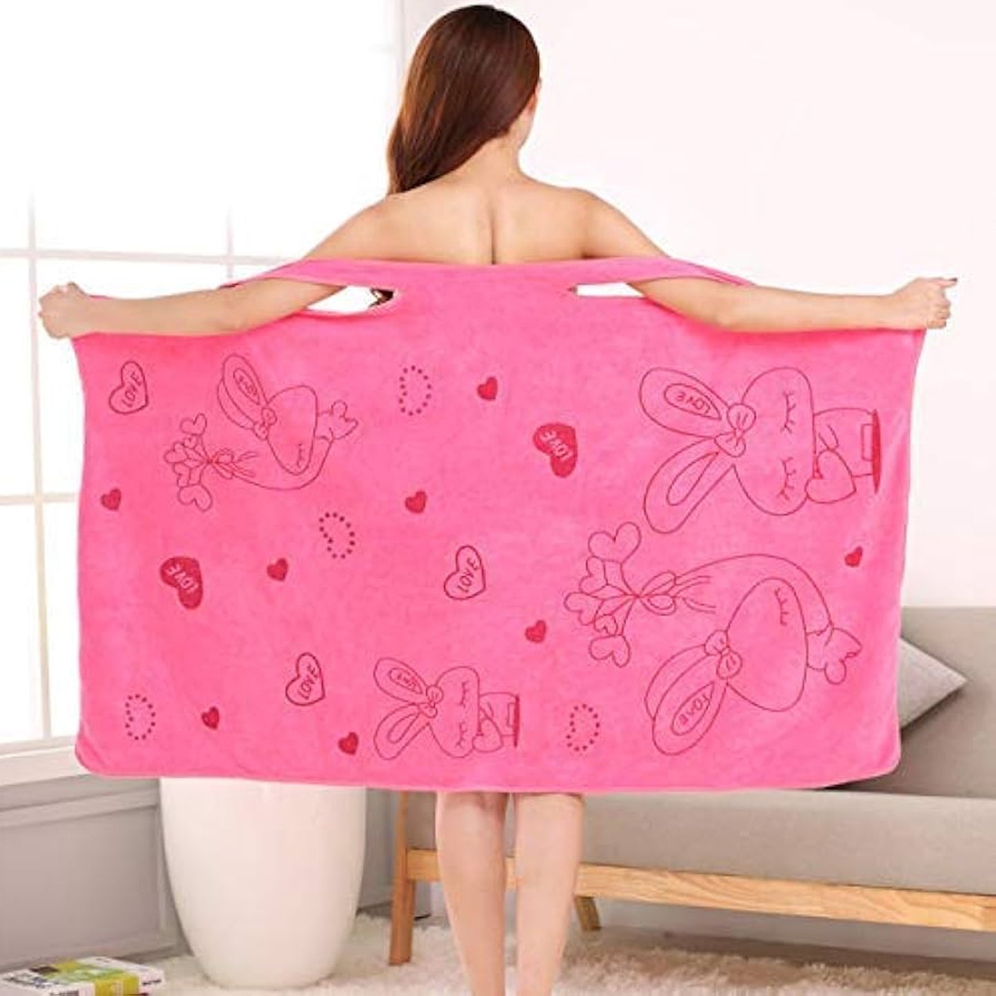 Absorbent Microfiber Bath Towel Wrap with Shoulder Straps (1 Pc) - Happy Price - Image 2