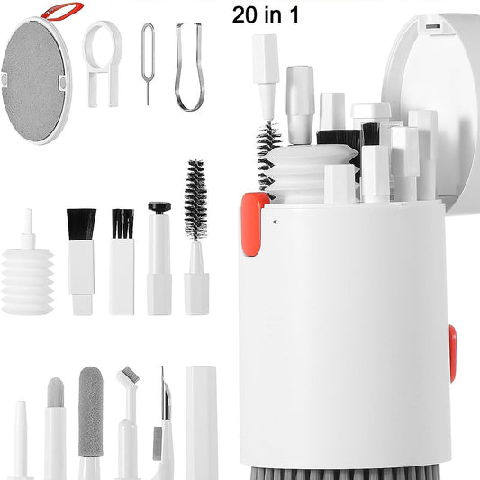 Keyboard Cleaner Kit 20-in-1 Laptop Phone Screen Cleaning Kit Keyboard Cleaning Kit With Electronic Cleaning Brush Spray For Airpods Pro Ipad Iphone Pro Camera Computer Cleaning - Happy Price - Image 1