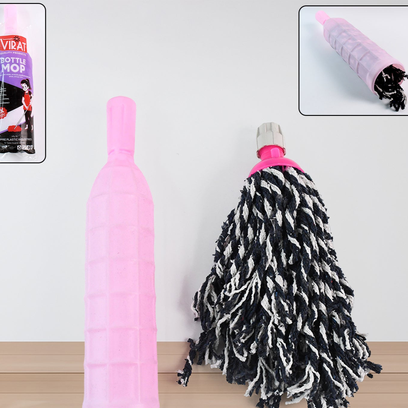 Heavy-duty Floor Cleaning Bottle Mop Refill With Durable Plastic Bottle - Happy Price - Image 1