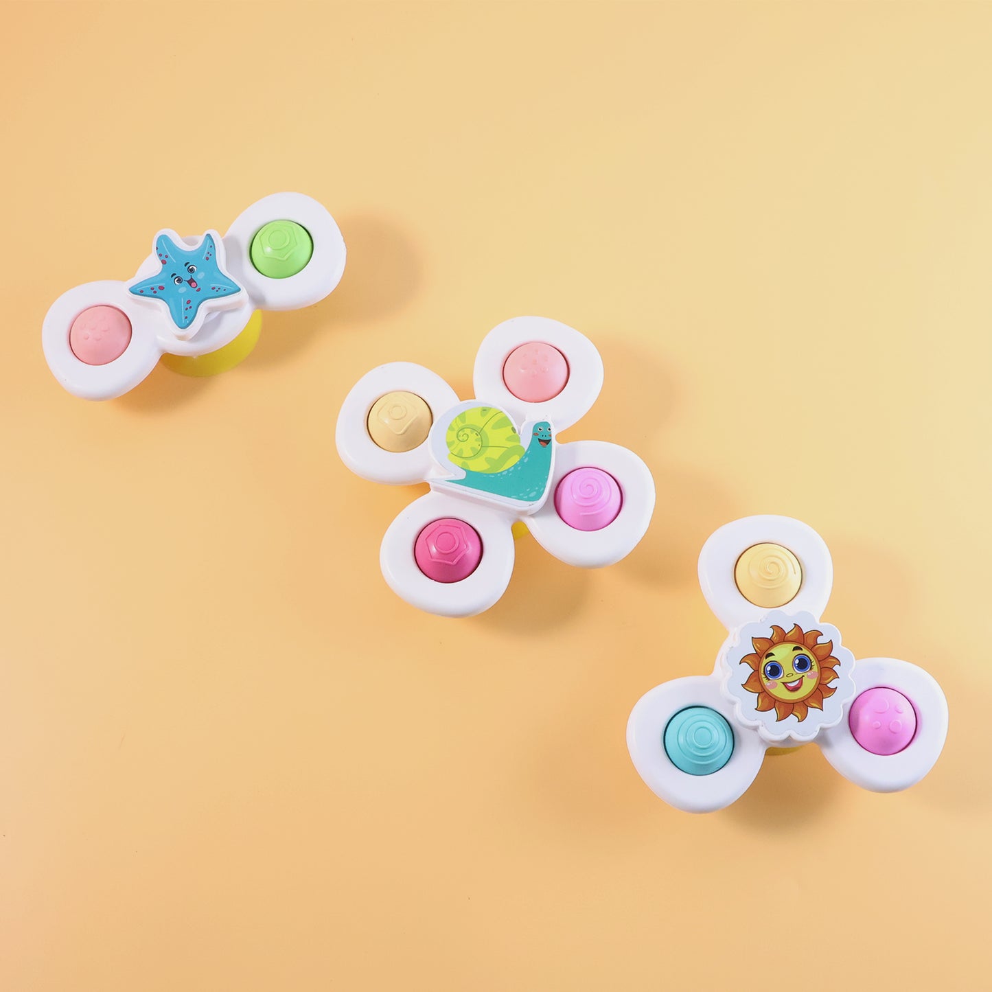 Baby Suction Spinner Toys - 3 Pc Sensory Play Set for Toddlers - Happy Price - Image 5