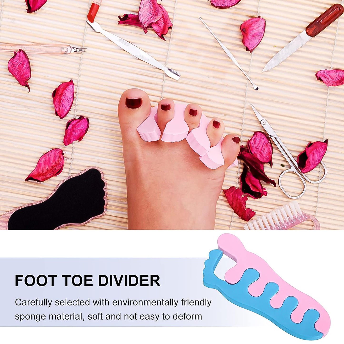 Toe Separators Toe Spacers Sponge Toe Stretcher Pedicures (1 Pair) - Happy Price - Image 3