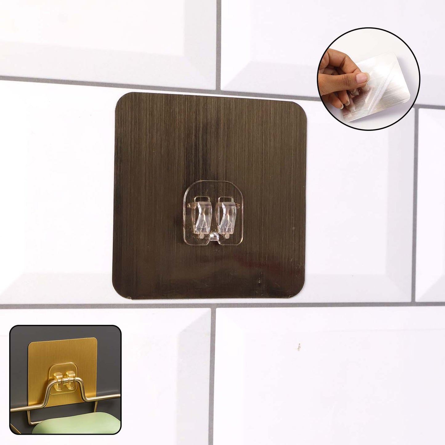Heavy-Duty Adhesive Plastic Wall Hook - 1 Pc (8x8 cm) - Happy Price - Image 2