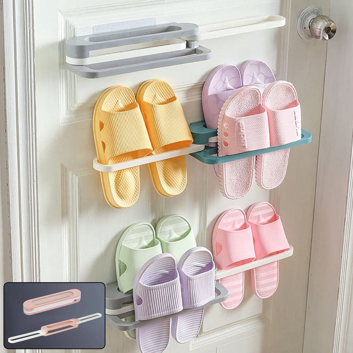 Wall Mounted Slipper Holder Rack - 1 Pc Space-Saving Footwear Organizer - Happy Price - Image 2
