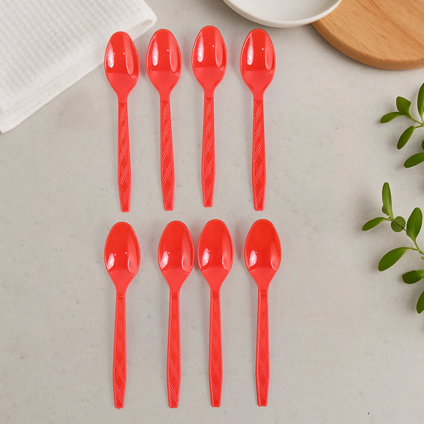 Reusable Plastic Dining Spoons - Set of 8 Pcs - Happy Price - Image 6