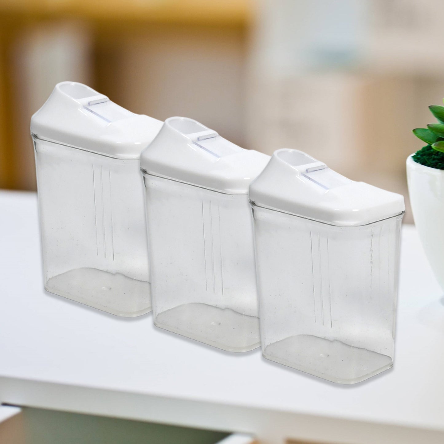 Kitchen Storage Jars  Container Set 3pc  Transparent Jar Set For Home  Kitchen Use - Happy Price - Image 2