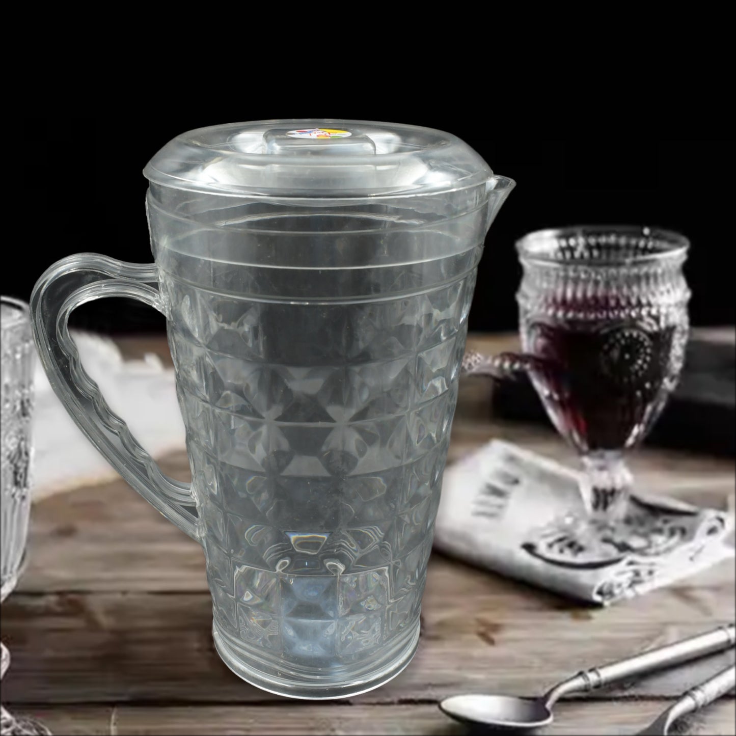 Mocktail Pet Jug  Plastic Jug With Lid Drinking Beverage Jag Transparent Tableware  Reusable Bpa Free Plastic Water Jug For Home Use Perfect For Home Restaurants - Happy Price - Image 5