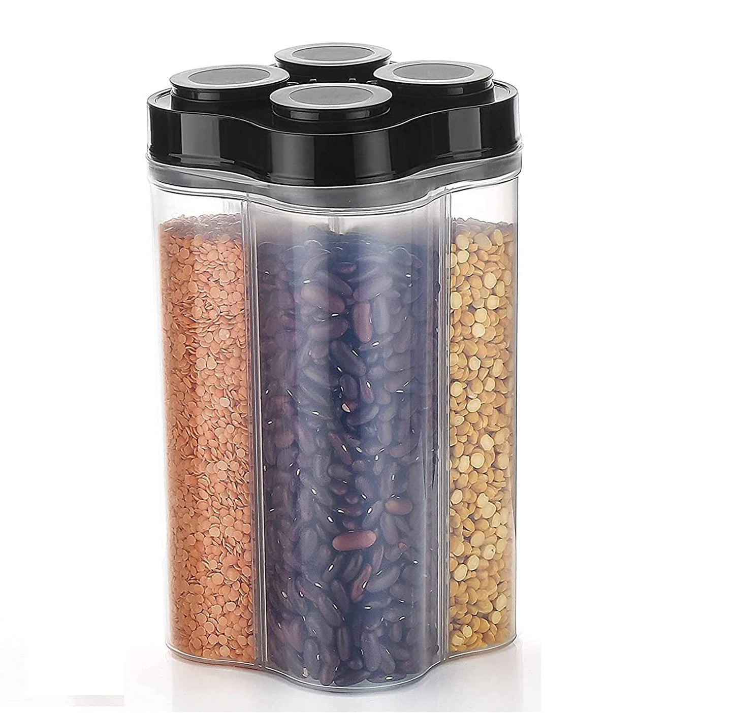 Plastic Lock Food Storage 4 Section Container Jar For Grocery Fridge Container. - Happy Price - Image 6