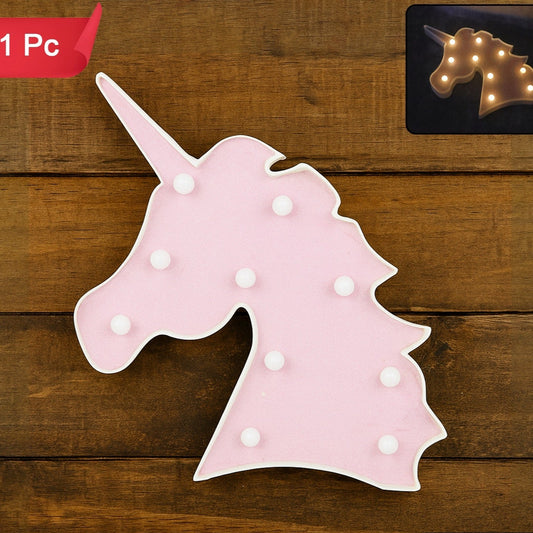 Unicorn Shaped LED Decorative Night Light - 1 Pc Battery Operated Lamp for Kids Room - Happy Price - Image 1