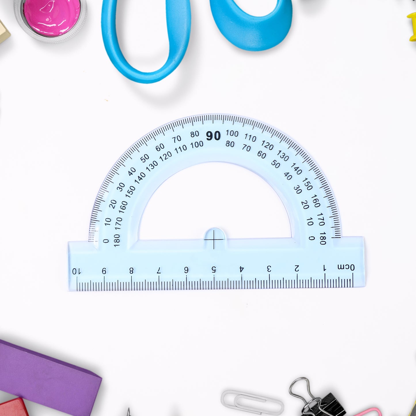 4-piece Transparent Geometry Instrument Set With Ruler - Happy Price - Image 3