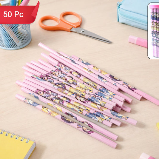 50 Pcs Cartoon Printed Wooden Pencils for Kids - Smooth Writing School Stationery - Happy Price - Image 1