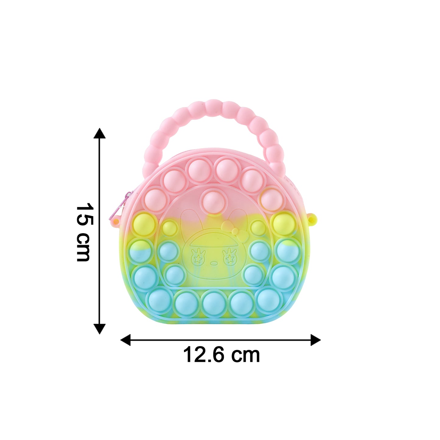 Rainbow Round Silicone Pop It Coin Purse (1 Pc) - Happy Price - Image 5