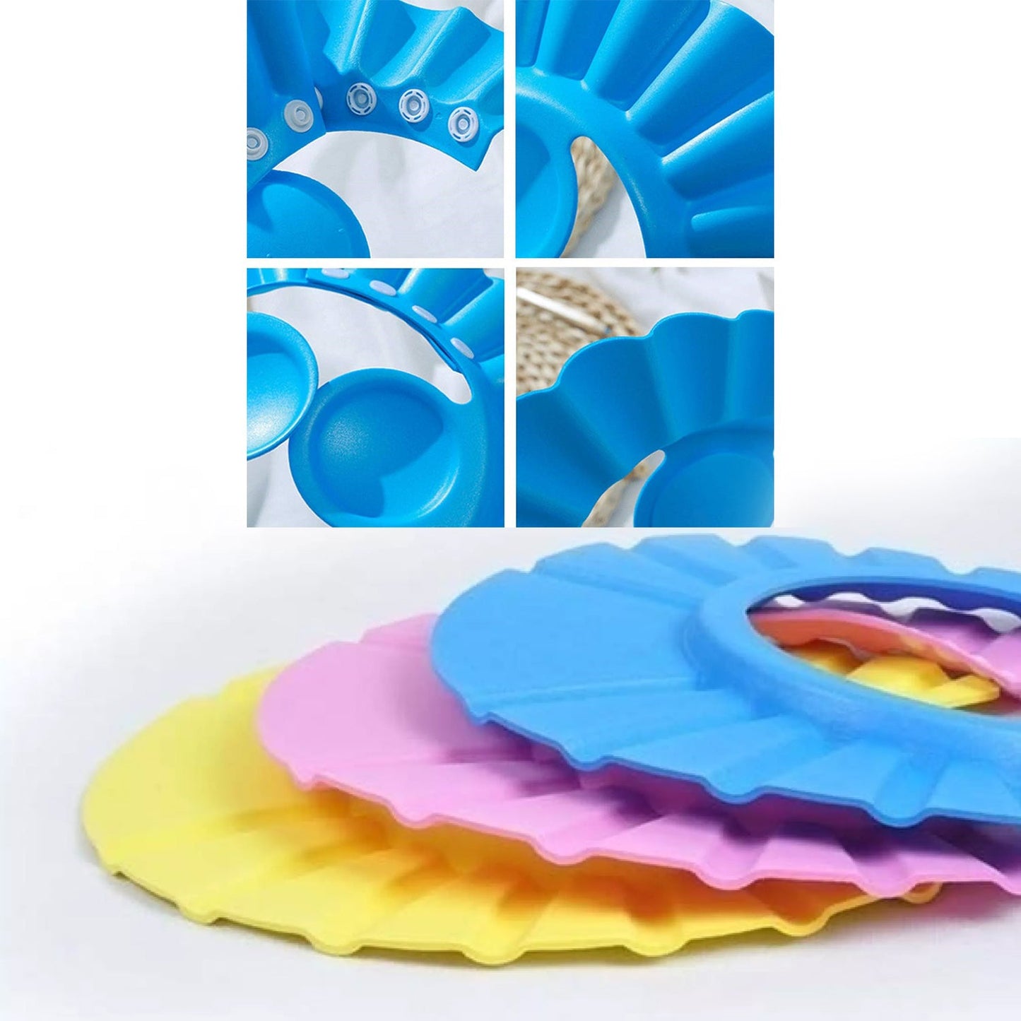 a Adjustable Safe Soft Bathing Baby Shower Cap - Happy Price - Image 3