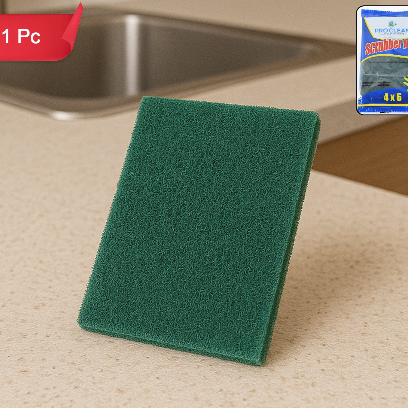 Pro Clean Heavy-duty Kitchen Scrubber Pad  4x6 Inch (1 Pc) - Happy Price - Image 1