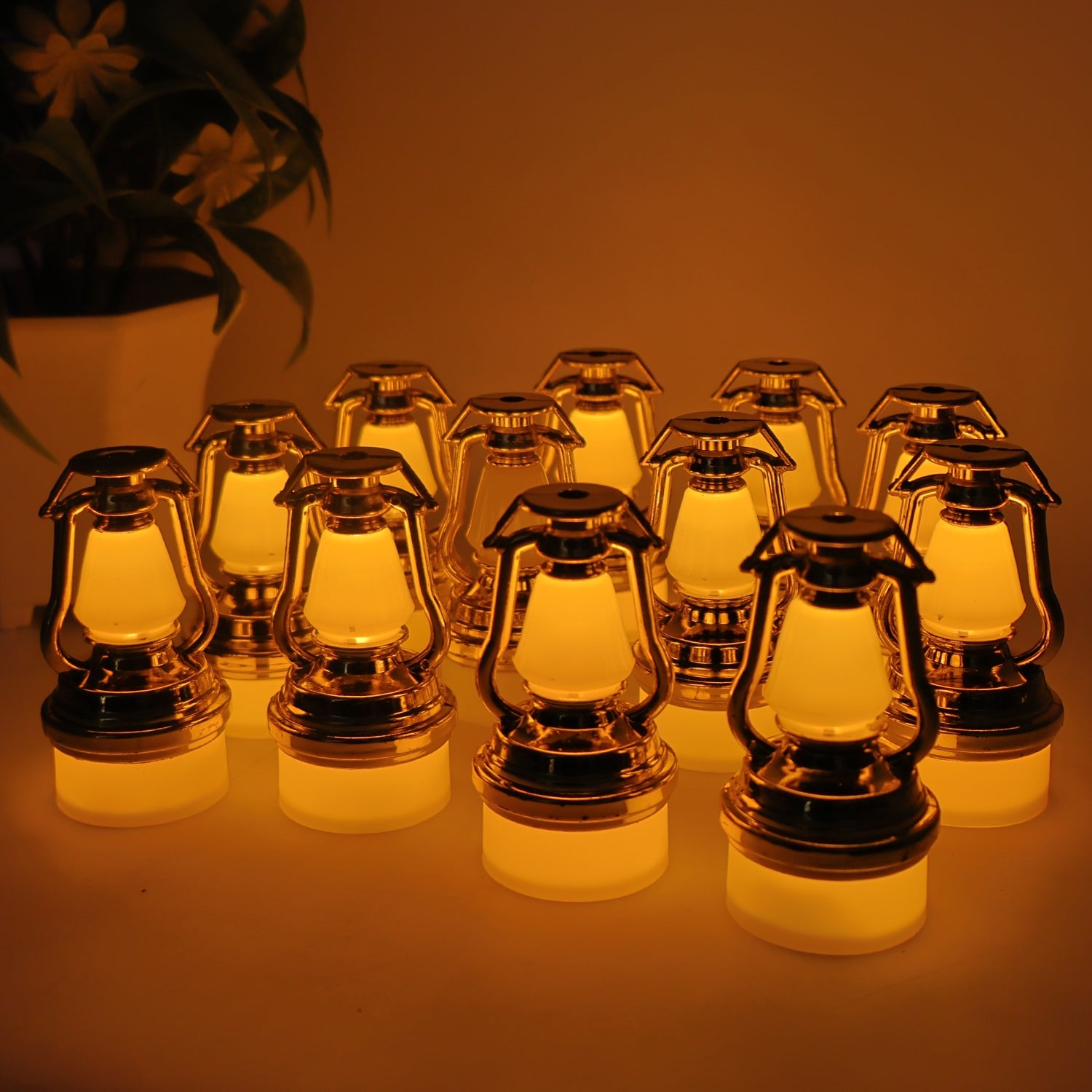 Set of 12 Vintage Style LED Lantern Candles - Happy Price - Image 1