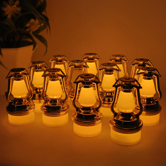 Set of 12 Vintage Style LED Lantern Candles - Happy Price - Image 1