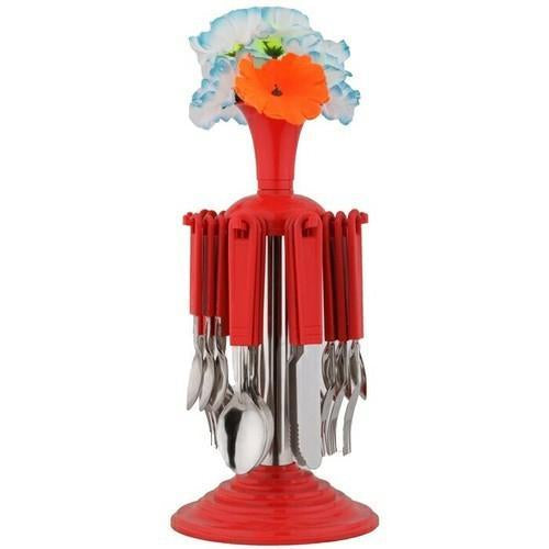 New Stylish 24 Pcs Plastic Stainless Steel Cutlery Set (Pack Of 24) - Happy Price - Image 1