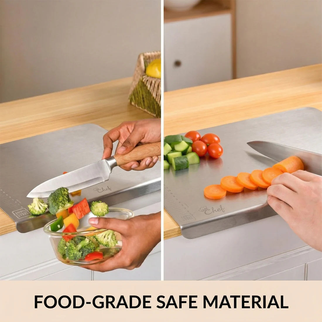 Stainless Steel Chopping Board 35.5x29 Cm 1mm Thickness 1 Pc