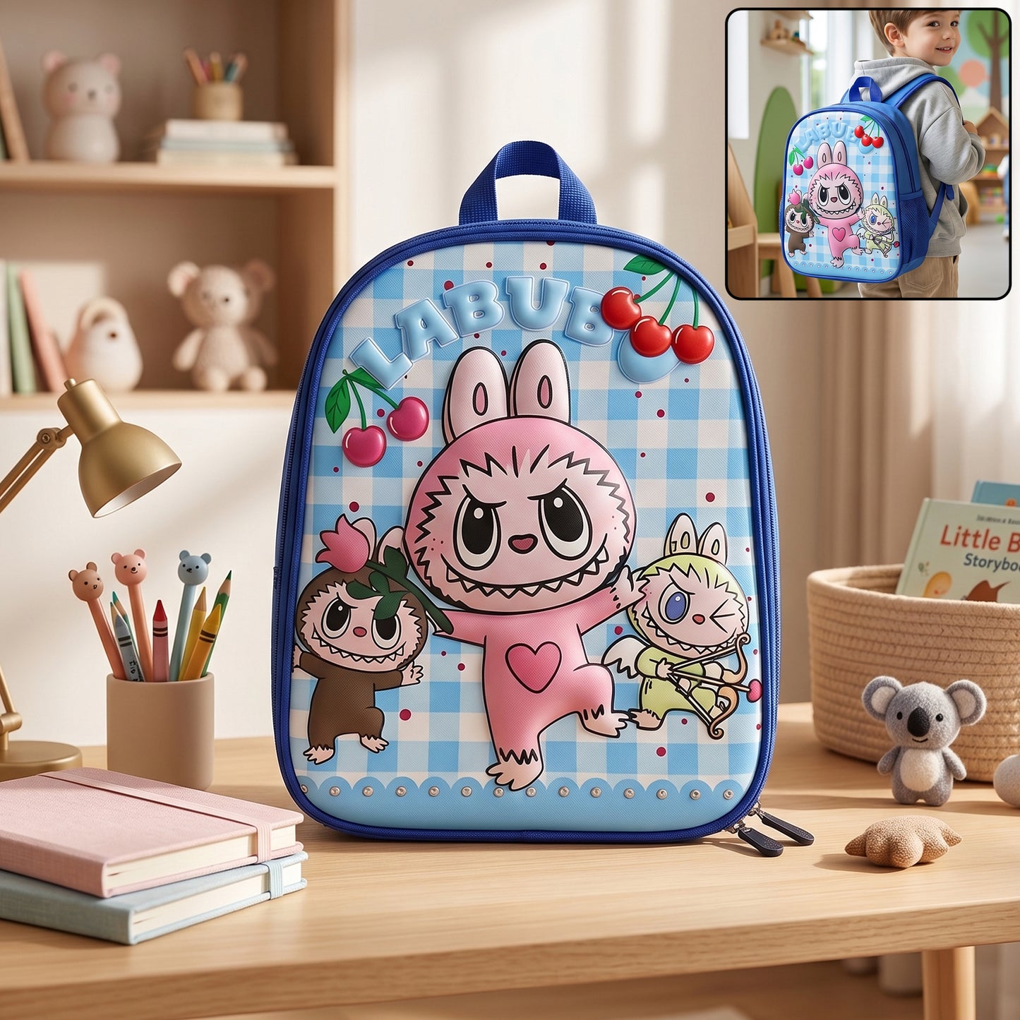 Cute Cartoon Printed Kids School Backpack - 1 Pc, 12 Inch - Happy Price - Image 2