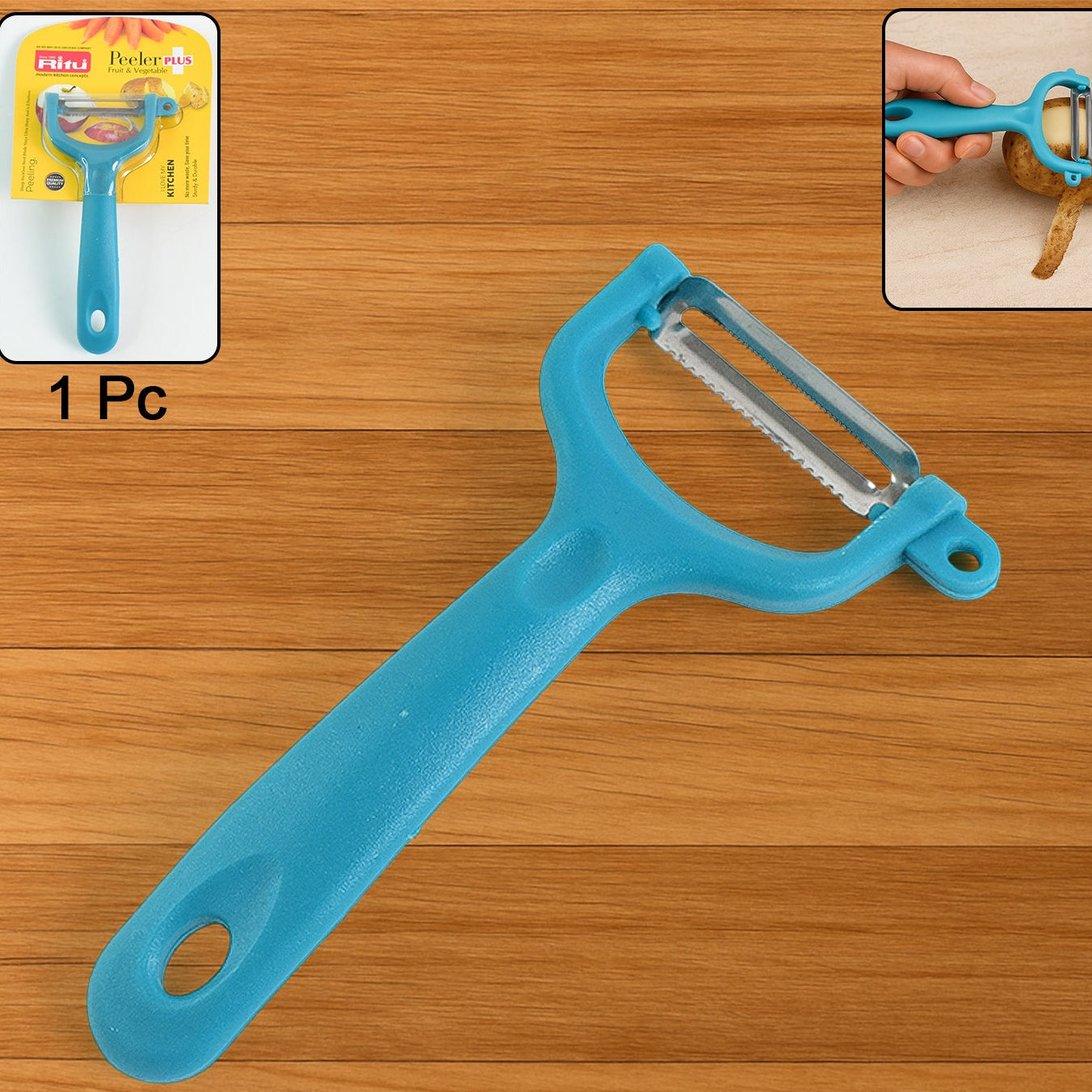 Premium Ritu Peeler Plus (1 Pc) - Stainless Steel Serrated Blade Kitchen Tool - Happy Price - Image 1