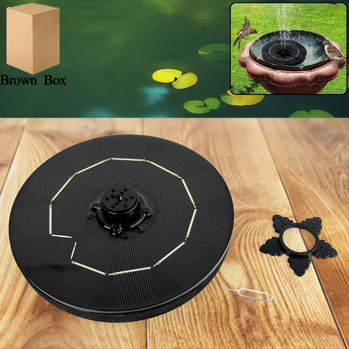 Solar Floating Fountain Pump Kit for Ponds & Bird Baths - Happy Price - Image 1