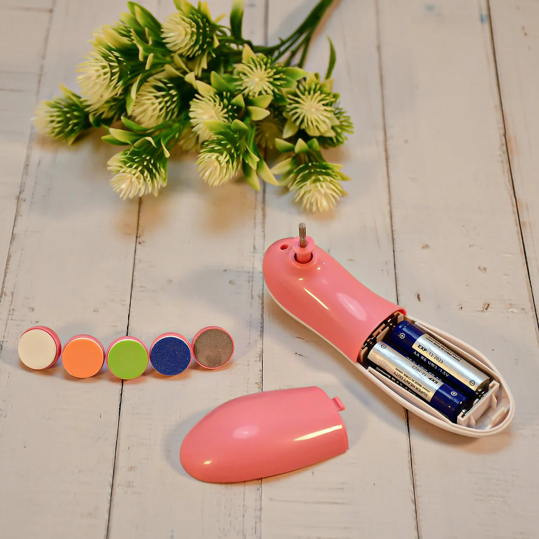 Electric Baby Nail File with 6 Grinding Heads for Infants & Toddlers