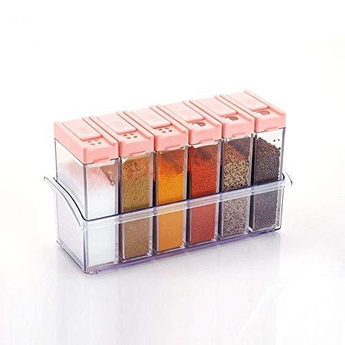 Plastic Spice Jars (6 Pcs 14x22x8cm Multicolour) - Happy Price - Image 1