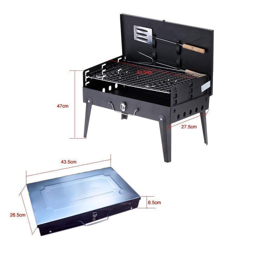Stainless Steel Briefcase Style Barbecue Grill Toaster (Medium Black) - Happy Price - Image 3