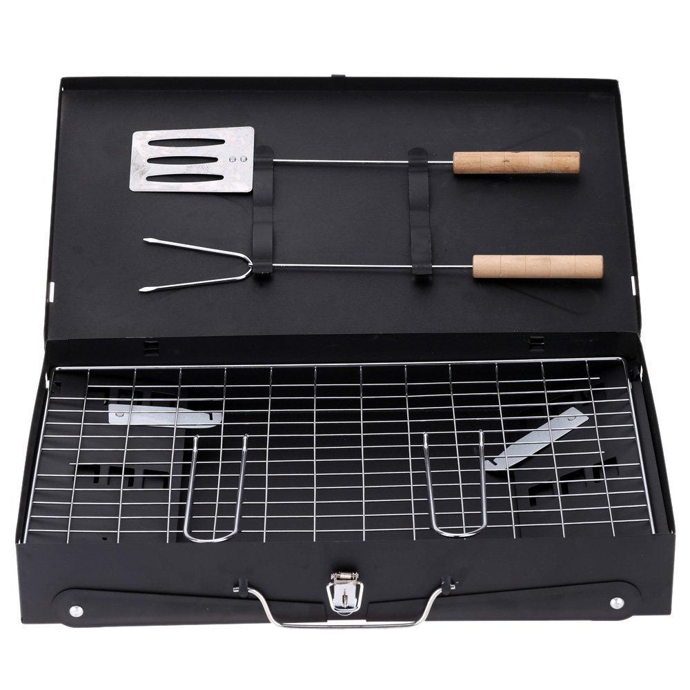 Stainless Steel Briefcase Style Barbecue Grill Toaster (Medium Black) - Happy Price - Image 6