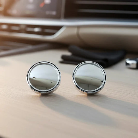 Car Blind-spot Side Mirror Silver Frame - (2 Pc  Set)