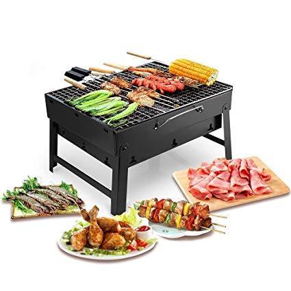 Folding Barbeque Charcoal Grill Oven (Black Carbon Steel) - Happy Price - Image 1