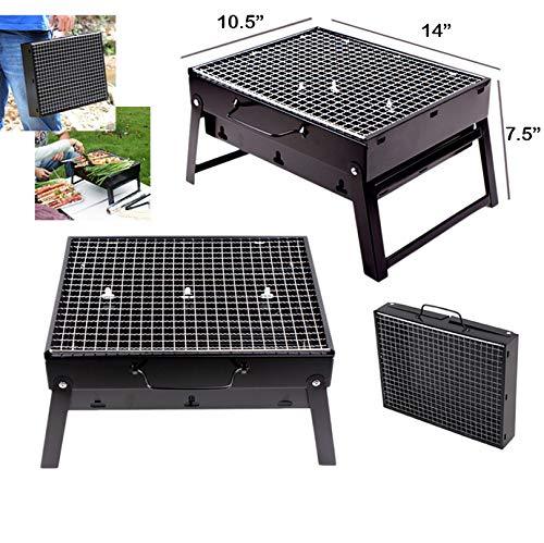 Folding Barbeque Charcoal Grill Oven (Black Carbon Steel) - Happy Price - Image 2