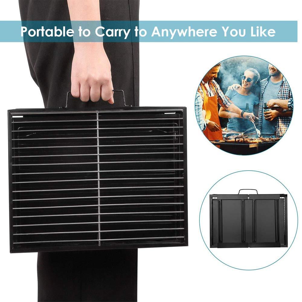 Folding Barbeque Charcoal Grill Oven (Black Carbon Steel) - Happy Price - Image 3