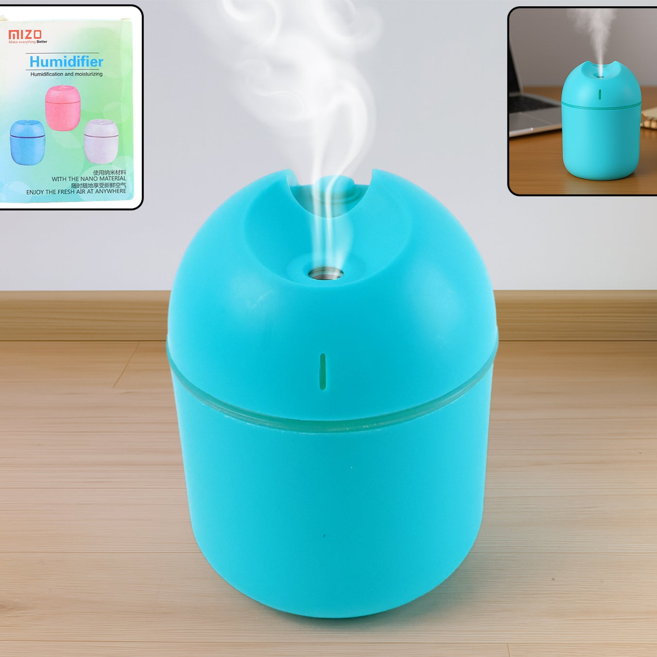 Blue Usb Mini Air Humidifier For Home  Office (1 Pc) - Happy Price - Image 1