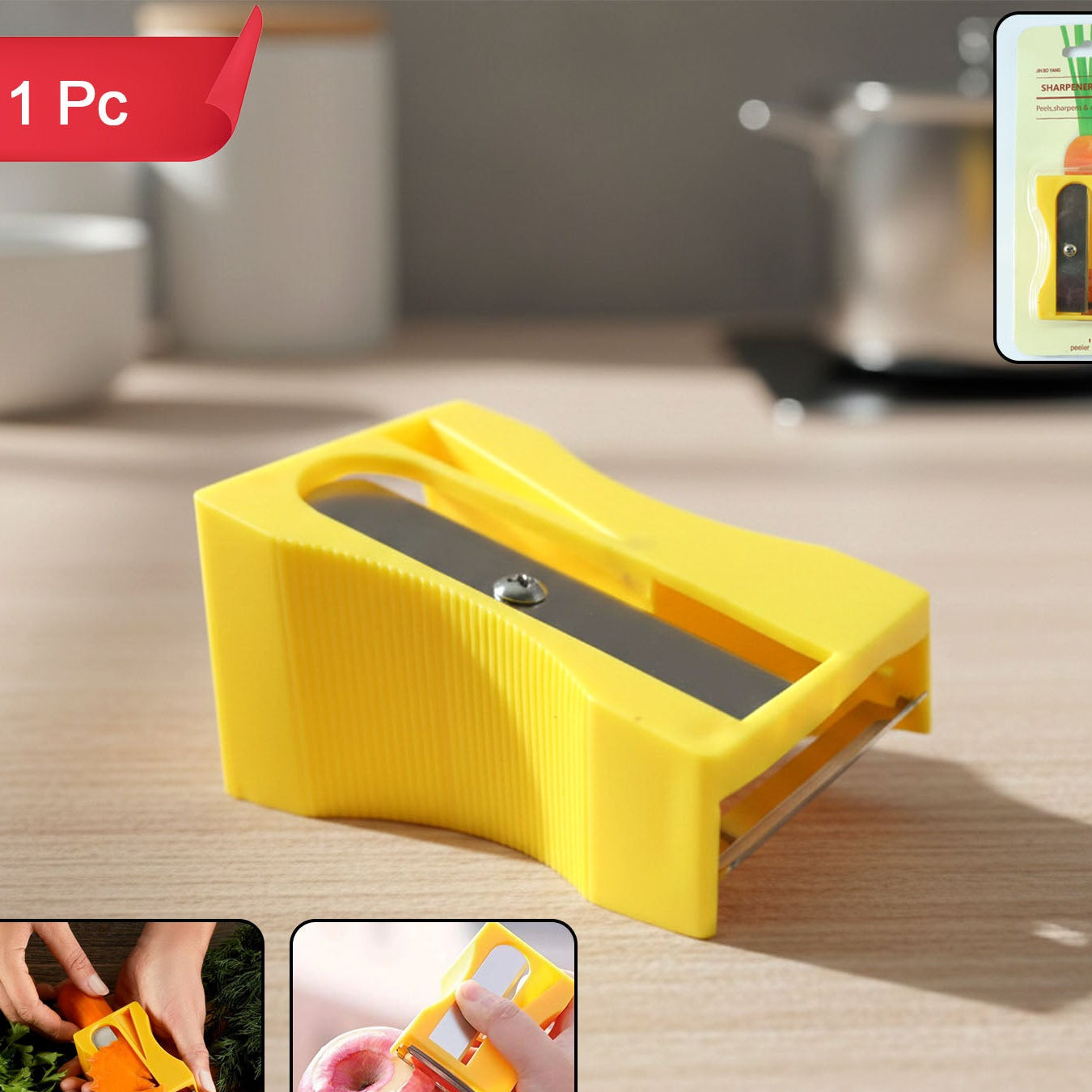 Dual Action Vegetable Peeler & Sharpener Tool - 1 Pc - Happy Price - Image 1
