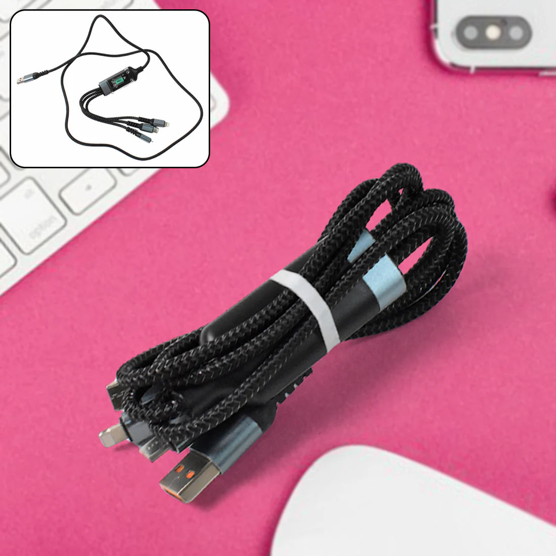 3-in-1 Super Fast Charging Cable 100w - Happy Price - Image 1