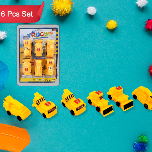 Vehicle Car Engineering Automobile Construction Car Toys Set For Children Kids Crane Excavator Road Roller Forklift Mixer Truck Transporter Truck Machine Construction Toys (6 Pcs Set) - Happy Price - Image 1