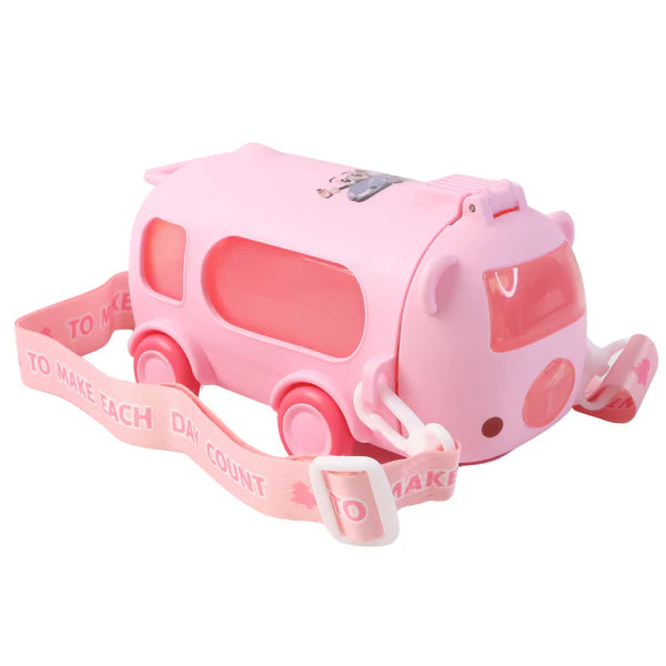Kids Bus Shaped Sipper Bottle with Strap - 500 ML, Leakproof, BPA Free - Happy Price - Image 5