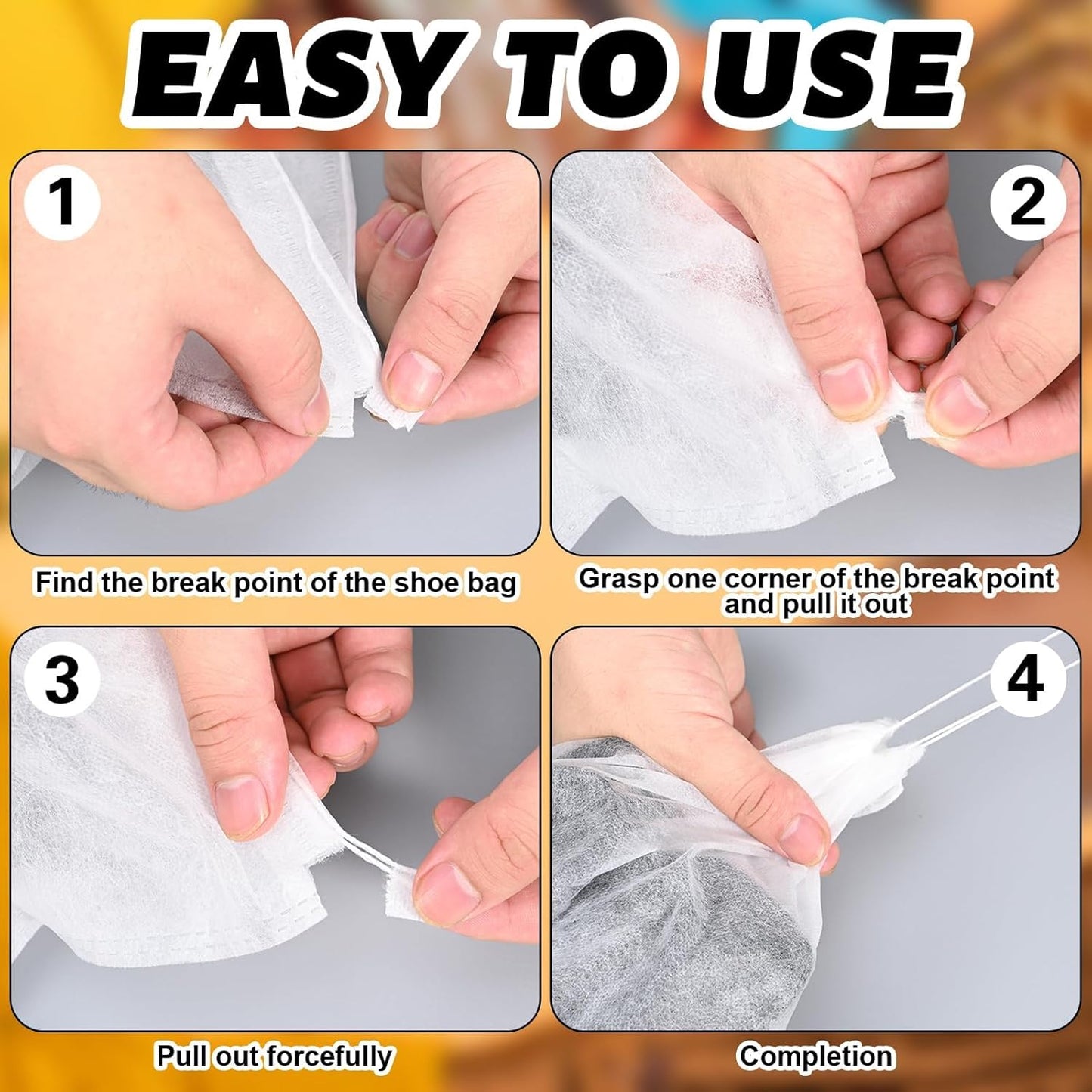 Non-Woven Drawstring Shoe Bag (48 X 31 Cm, 1 Pc) - Breathable Footwear Organizer - Happy Price - Image 2