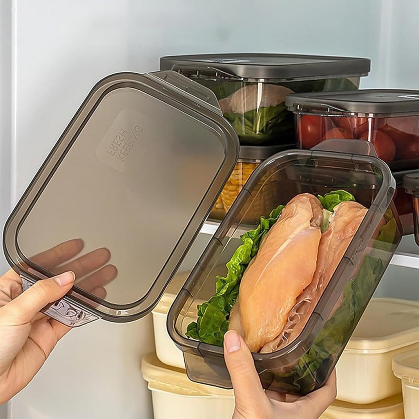 Set of 3 Rectangular Food Containers with Clip-Lock Lids - Happy Price - Image 7