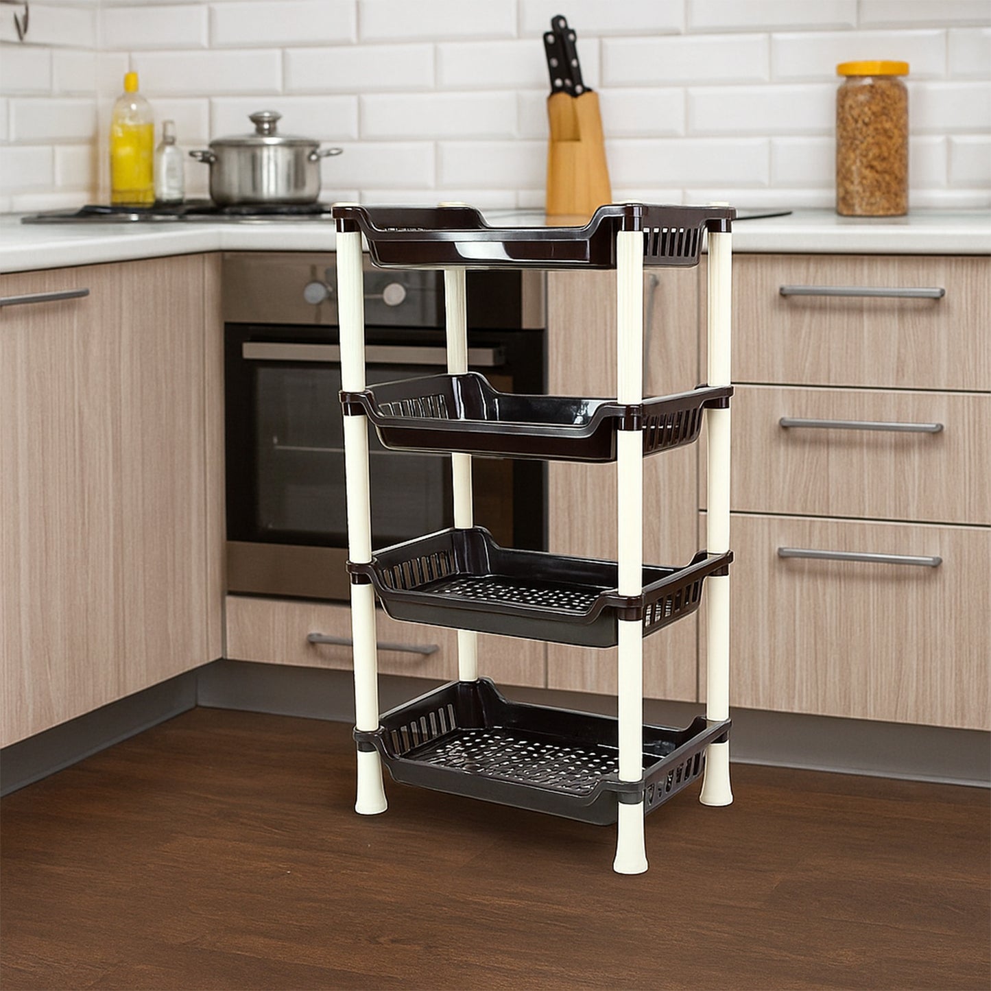 4-Layer Plastic Storage Rack for Home & Kitchen Organization - Happy Price - Image 5