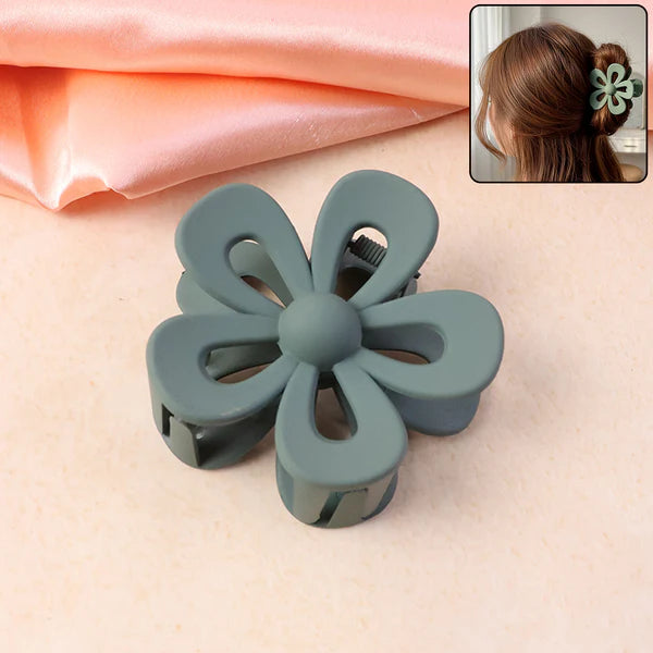 Matte Finish Floral Hair Claw Clip (1 Pc) - Elegant Flower Design - Happy Price - Image 6