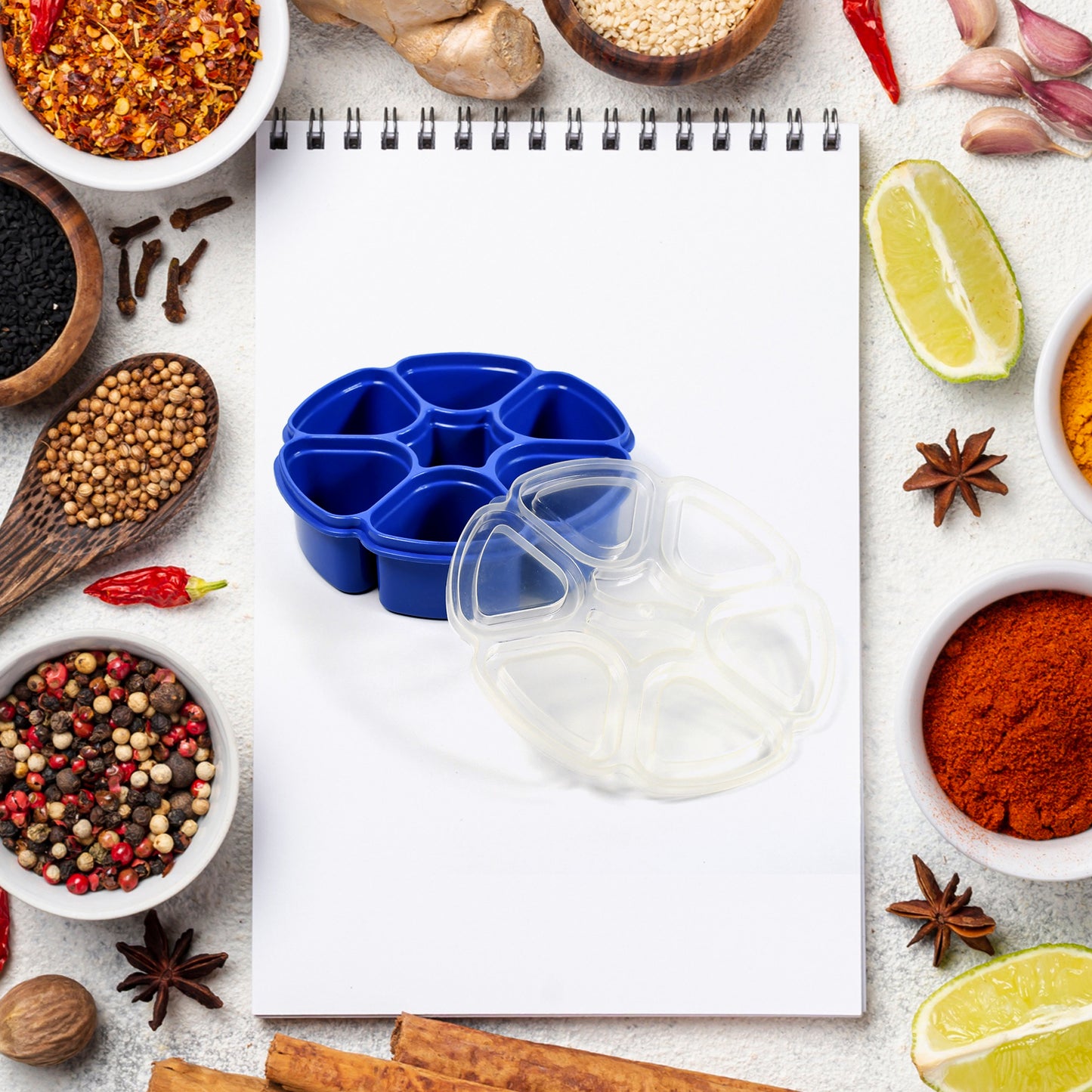 Unique Design Multipurpose Masala  Spice Box Container Spice Box For Kitchen  Masala Container  ( Plastic 7 Section ) - Happy Price - Image 5