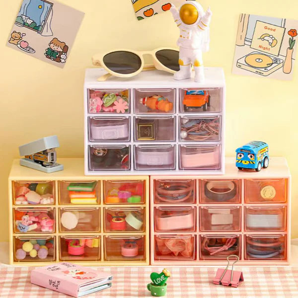 9 Compartment Plastic Drawer Organizer for Jewellery & Small Items (1pc)