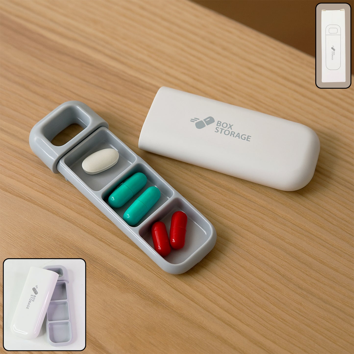 Portable 3-Compartment Pill Organizer Box (1 Pc) - Compact Medicine Holder - Happy Price - Image 3