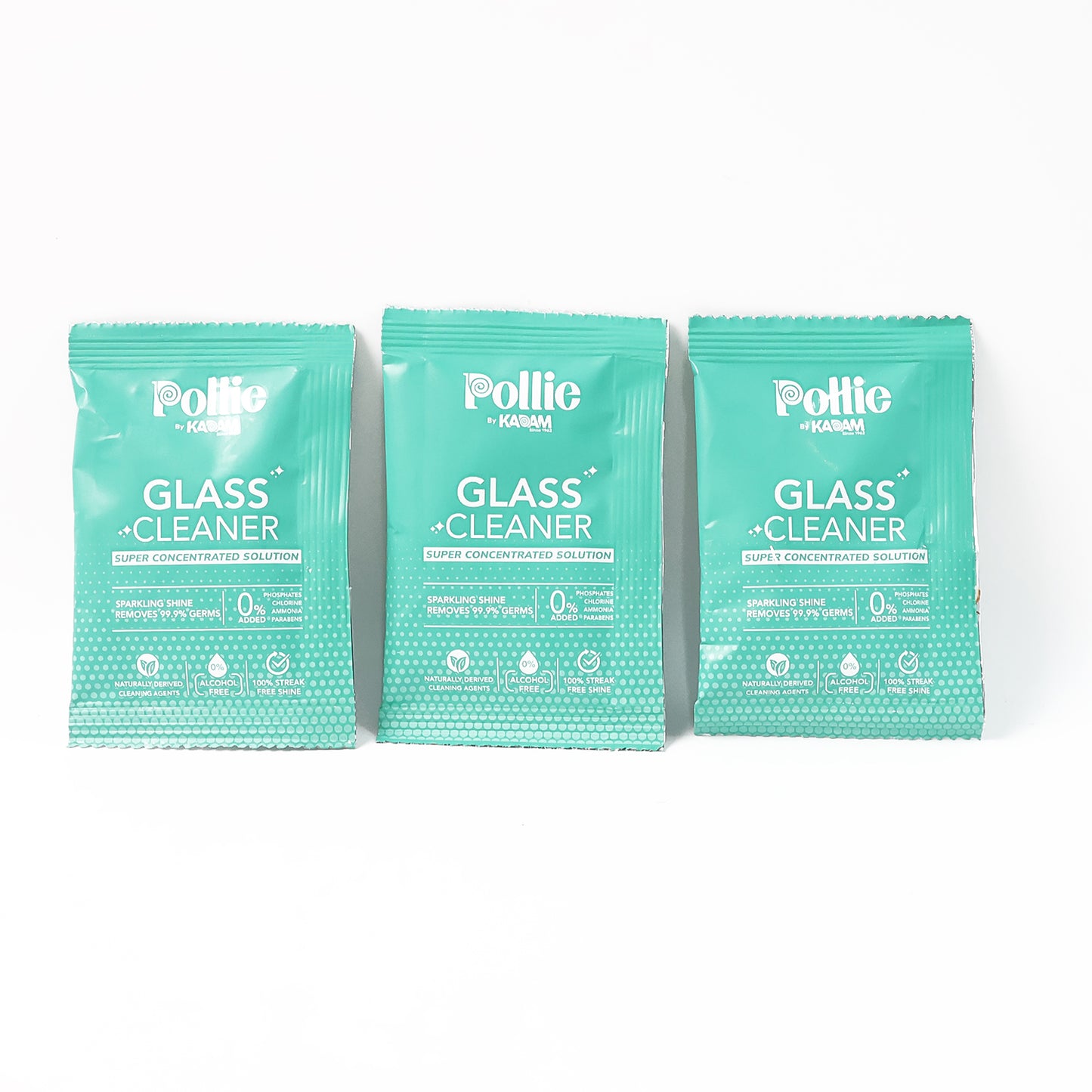 Kadam Concentrated Glass Cleaner Refill Kit with Reusable Spray Bottle - 3 Sachets for 600ml Solution - Happy Price - Image 2