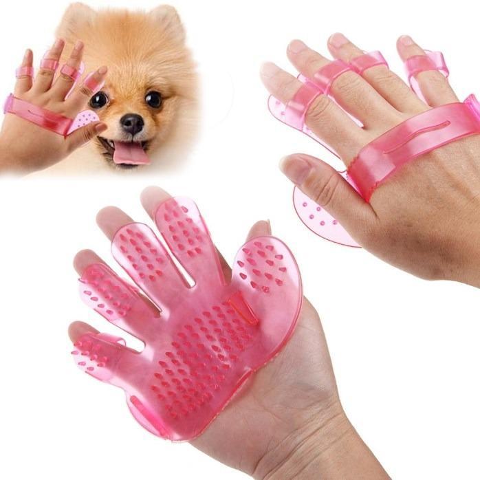 Rubber Pet Cleaning Massaging Grooming Glove Brush - Happy Price - Image 1