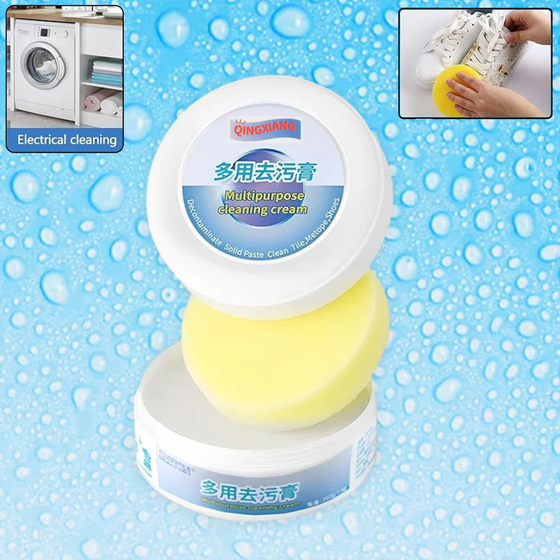 Stain Remover Cleansing Cream For Shoe Polish Sneaker Cleaning Kit Shoe Eraser Stain Remover White Rubber Sole Shoe Cleaner White Shoe Cleaning Cream Stain Remover (260 Gm) - Happy Price - Image 3