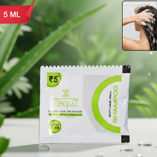 Zequz Anti-Hair Fall Shampoo Sachet - 5ml Single Pack for Stronger Hair - Happy Price - Image 1