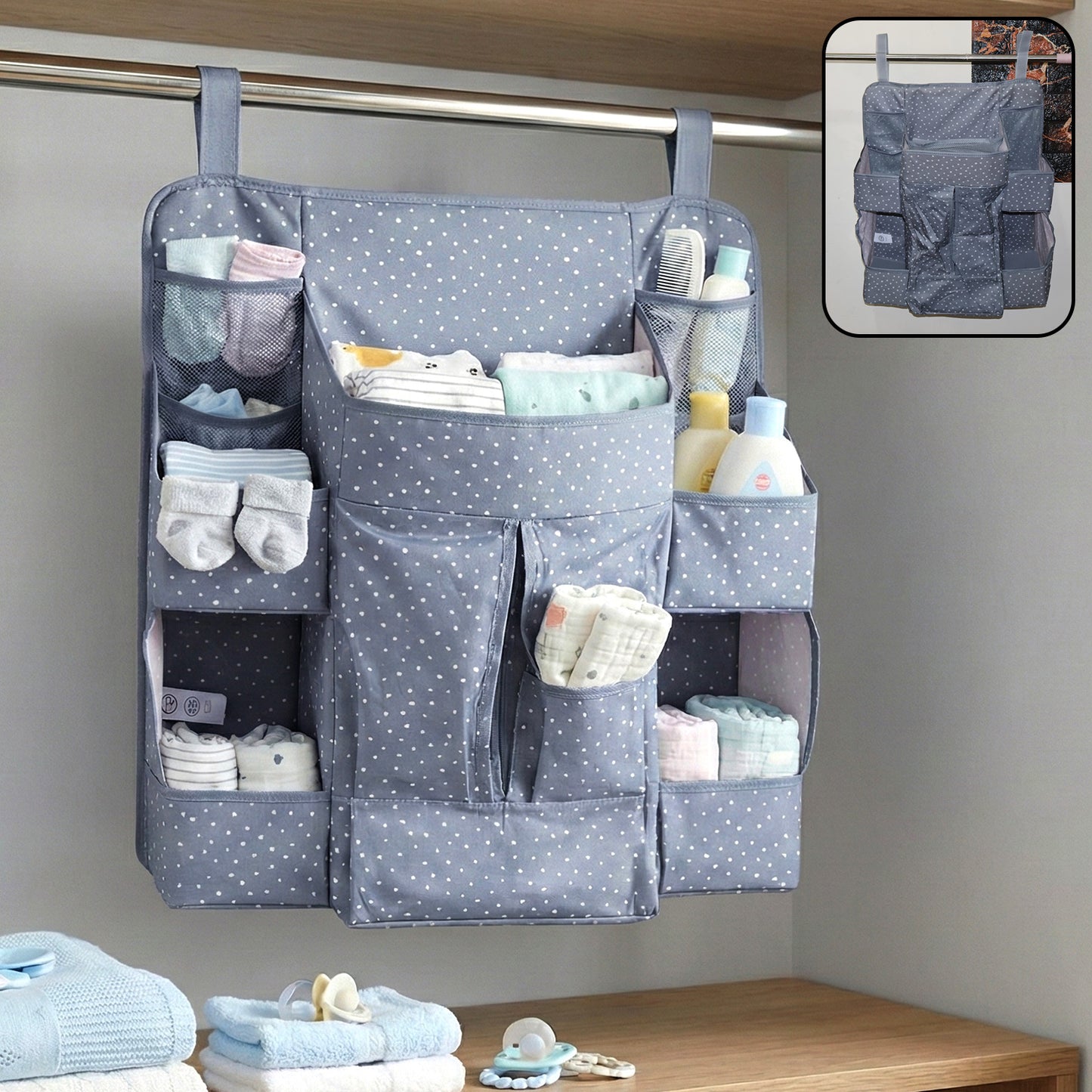 Multi-Pocket Hanging Baby Organizer (1 Pc) for Nursery Essentials - Happy Price - Image 2