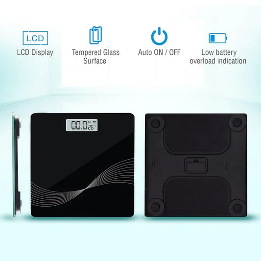 Digital Personal Weighing Scale - Slim Tempered Glass with Large LCD Display (1 Pc) - Happy Price - Image 1